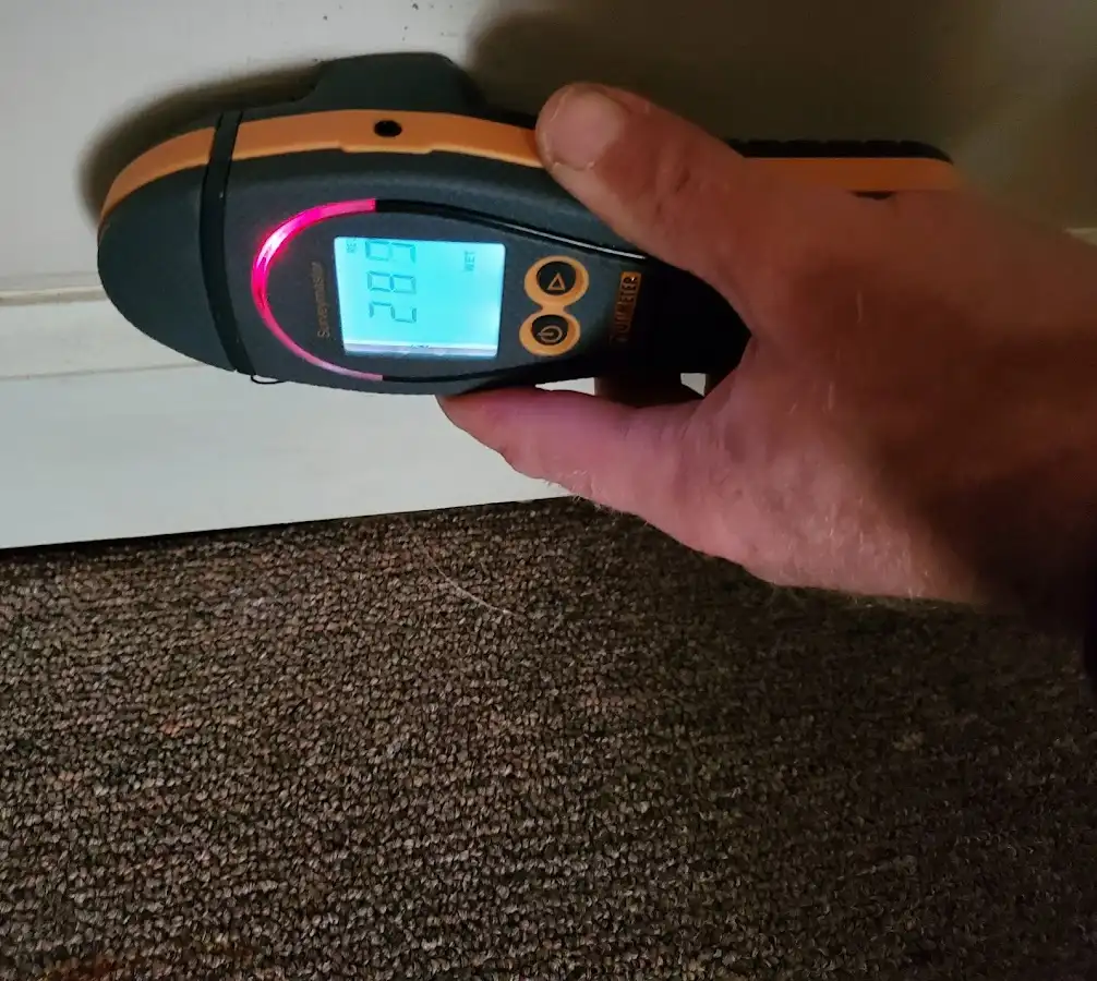 Moisture detection at baseboard during Sewage Cleanup & Sanitation in Thousand Oaks